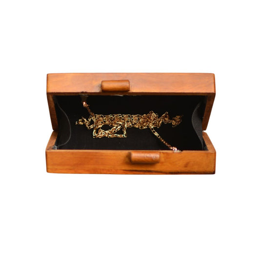 Wooden Box Clutch with Embroidered Pearl Beads