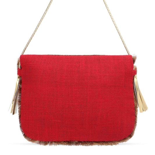 Boho Banjara Embellished Crossbody Red Bag – Handmade Bohemian Festival Purse