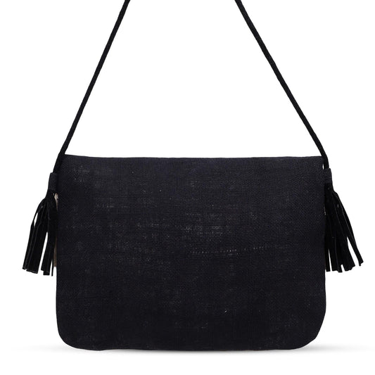 Boho Banjara Embellished Crossbody Black Bag – Handmade Bohemian Festival Purse